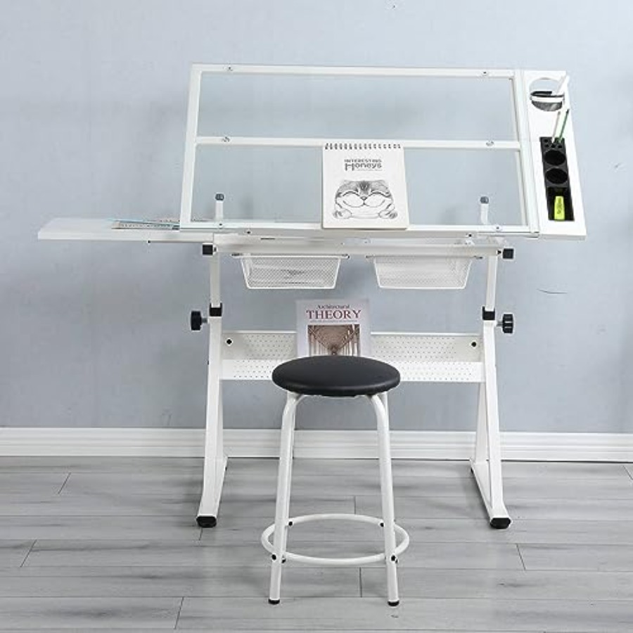 Drafting Table with Stool Mode - Home Office Desks avaliação e preço