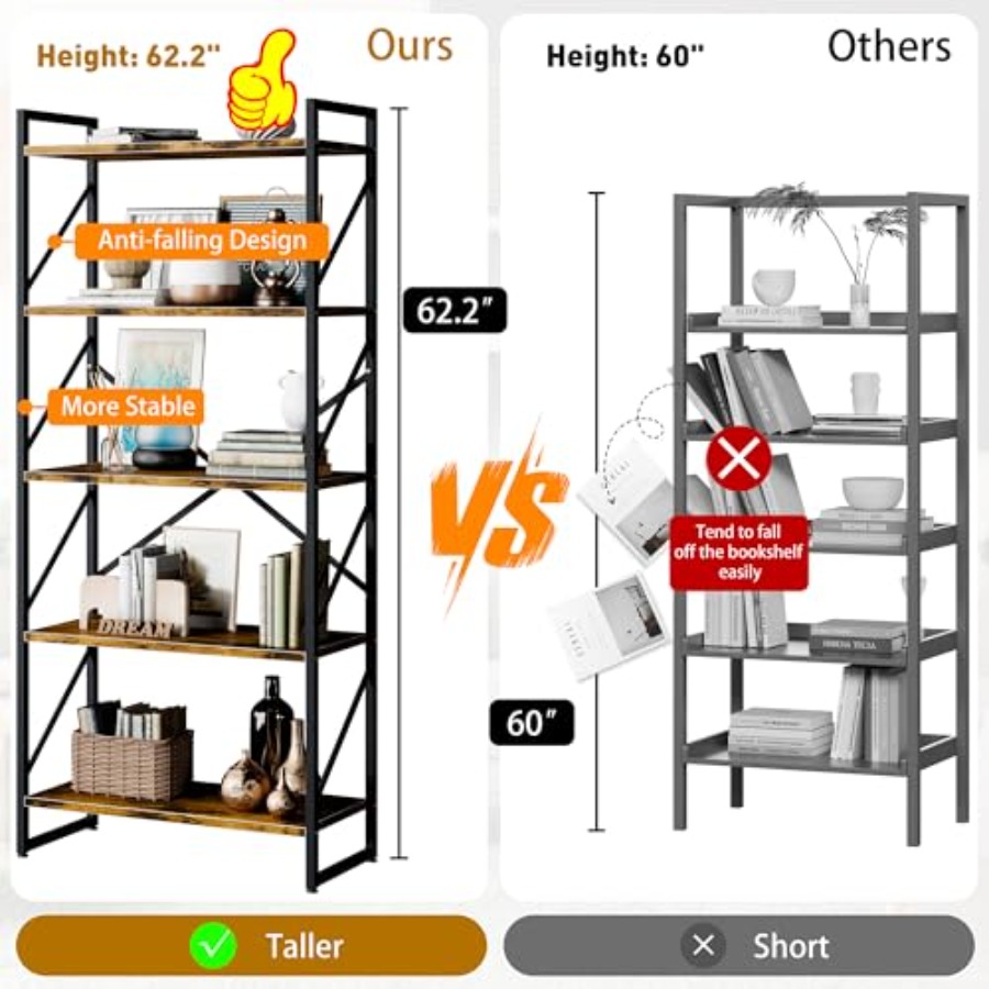 5 Tiers Bookshelf, Classically - Home Office Bookshelves avaliação e preço