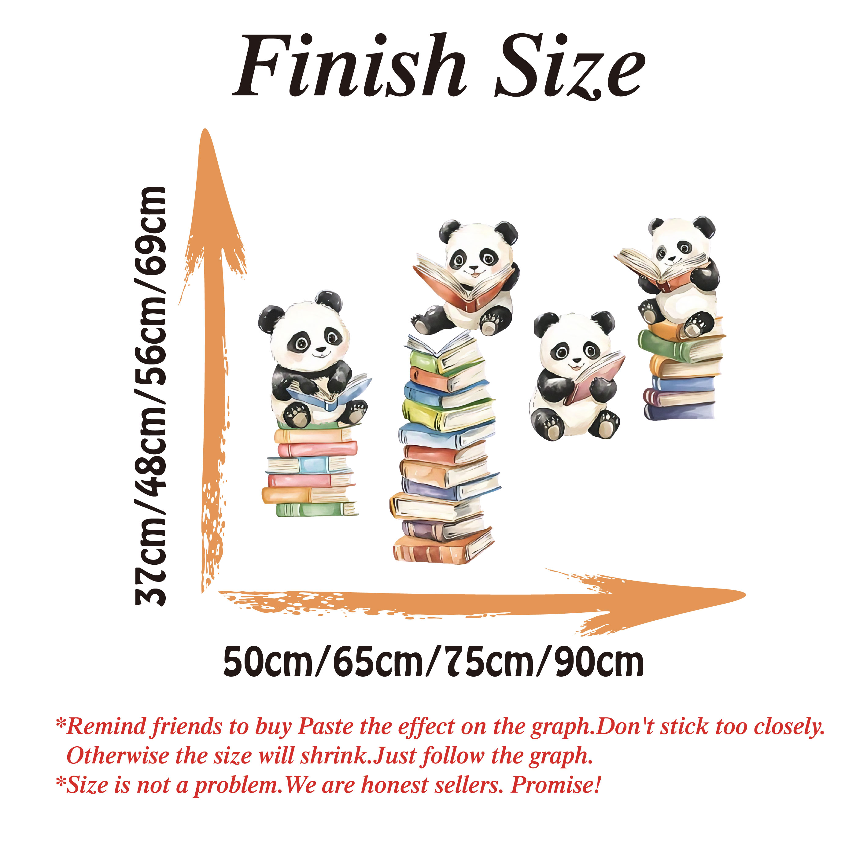 Cartoon Panda Read Book Wall S - Home Office Library avaliação e preço