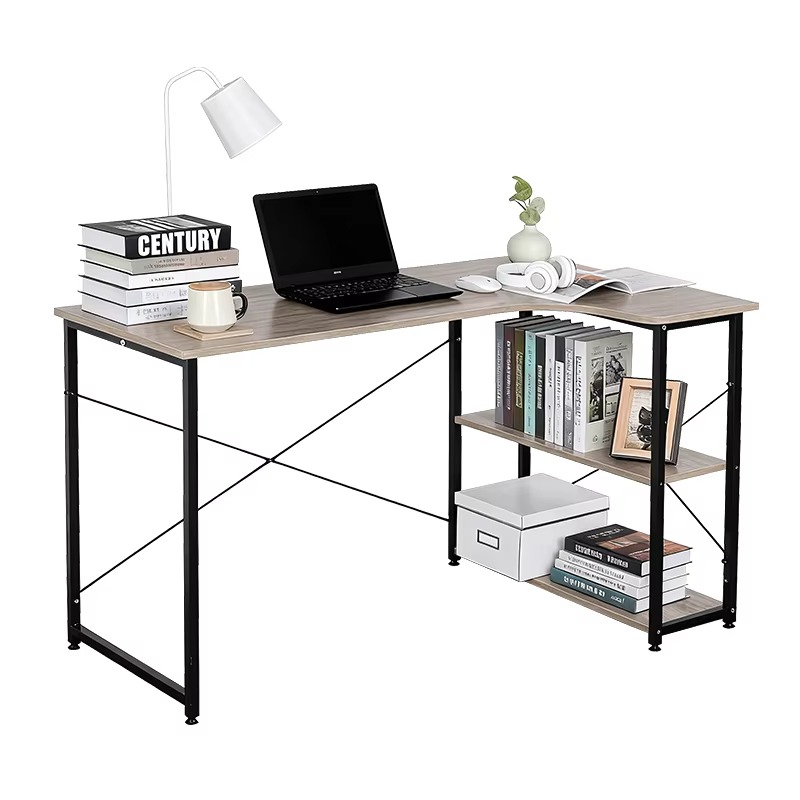 L Shaped Corner Desk With Book - Home Office Bookshelves avaliação e preço