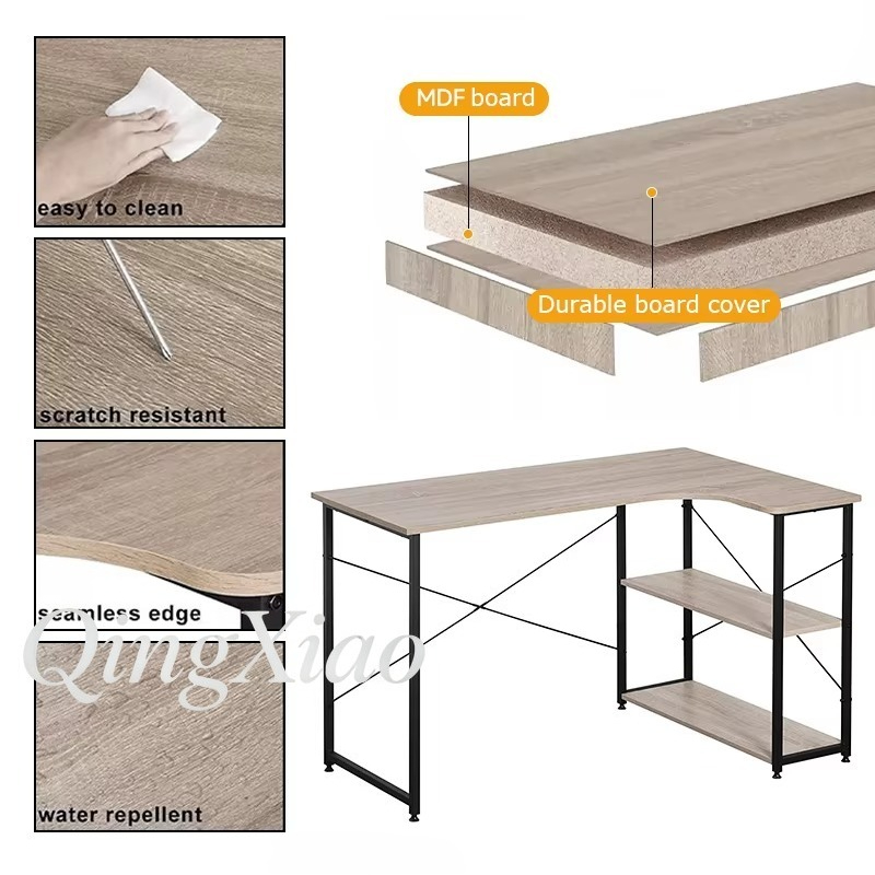 L Shaped Corner Desk With Book - Home Office Bookshelves avaliação e preço