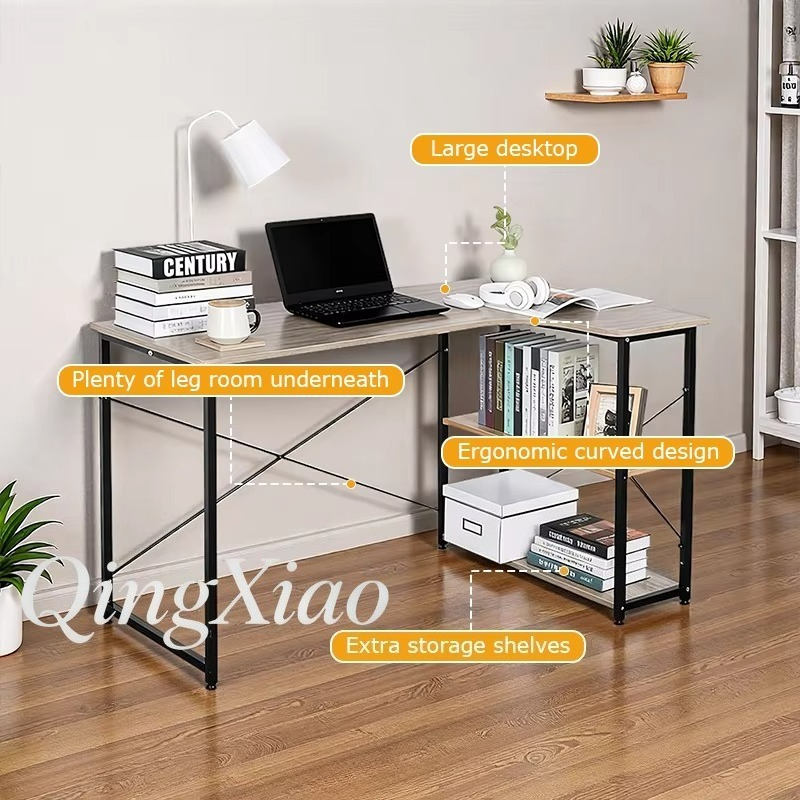 L Shaped Corner Desk With Book - Home Office Bookshelves avaliação e preço