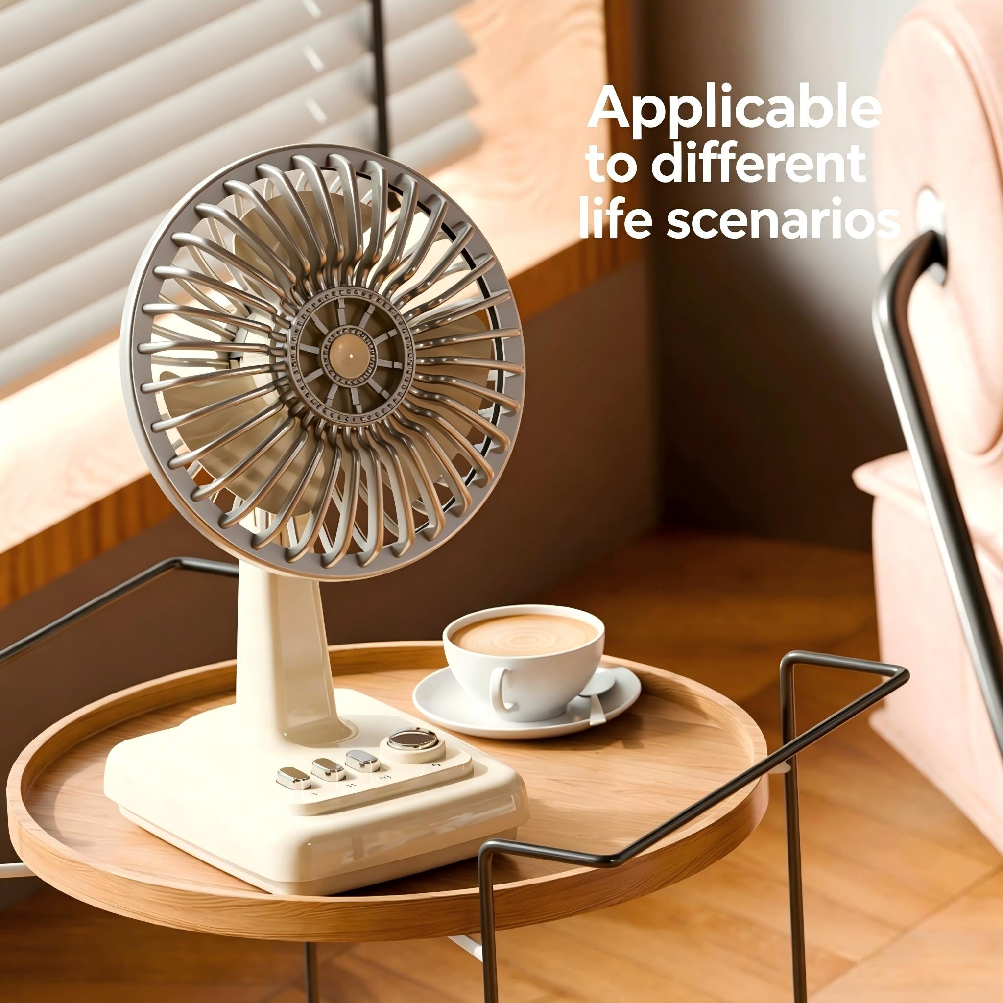 Retro Alloy Desktop Fan 3 Spee - Home Office Student avaliação e preço