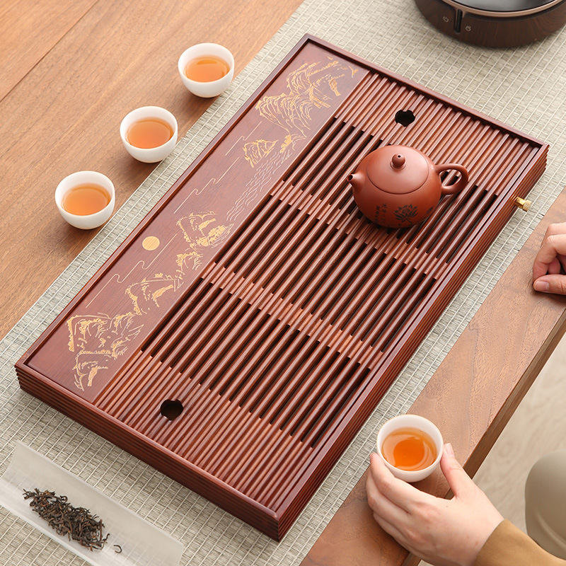 Bamboo Tea Tray Simple Househo - Desktop Organizer Bamboo avaliação e preço