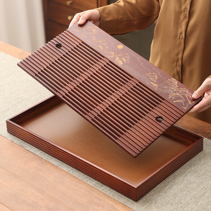 Bamboo Tea Tray Simple Househo - Desktop Organizer Bamboo avaliação e preço