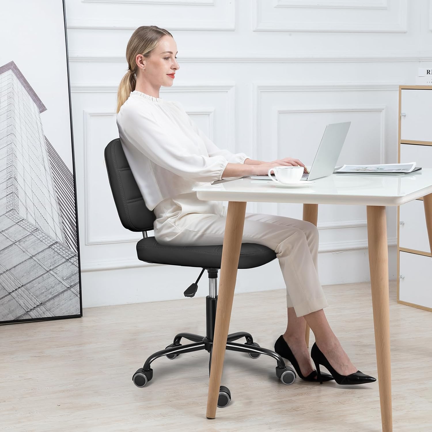 Armless Home Office Desk Chair - Home Office Desks avaliação e preço