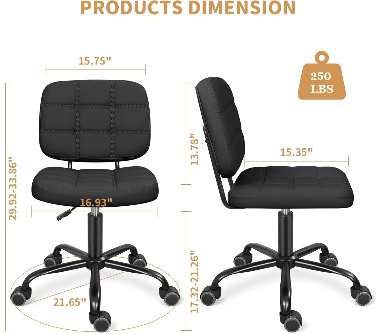 Armless Home Office Desk Chair - Home Office Desks avaliação e preço