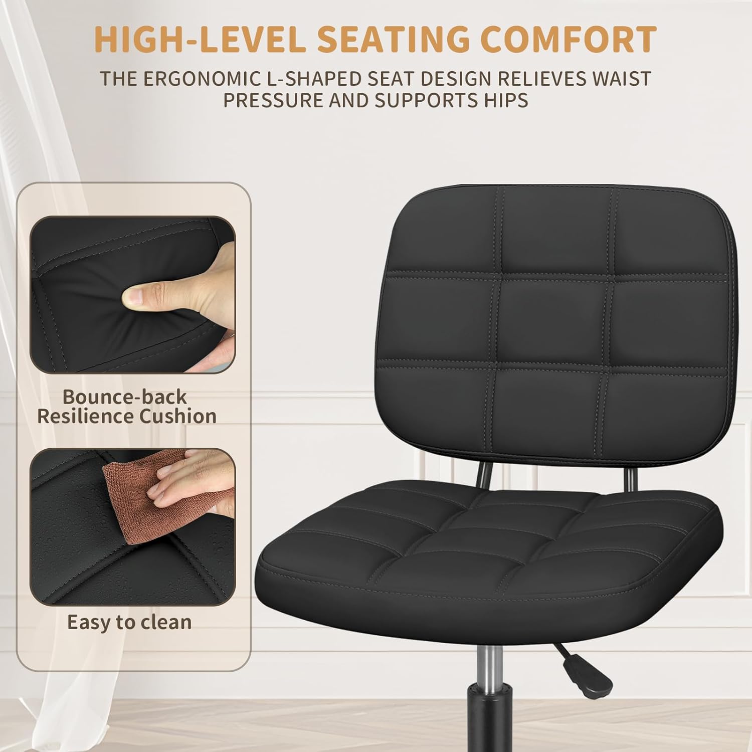 Armless Home Office Desk Chair - Home Office Desks avaliação e preço
