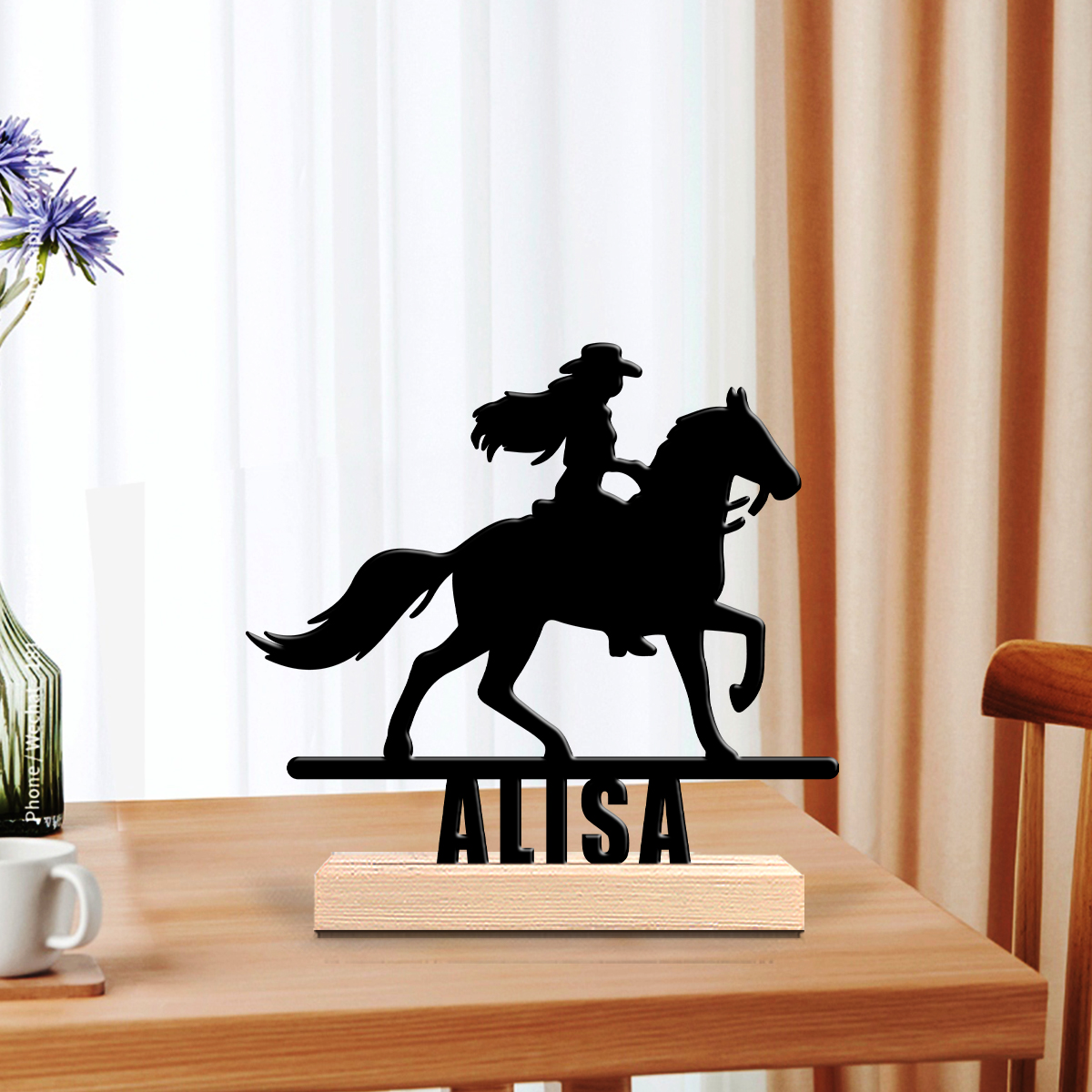 1Pc Csutom Horse Ridding Girl  - Home Office Art avaliação e preço