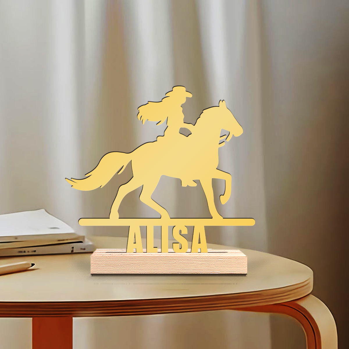 1Pc Csutom Horse Ridding Girl  - Home Office Art avaliação e preço
