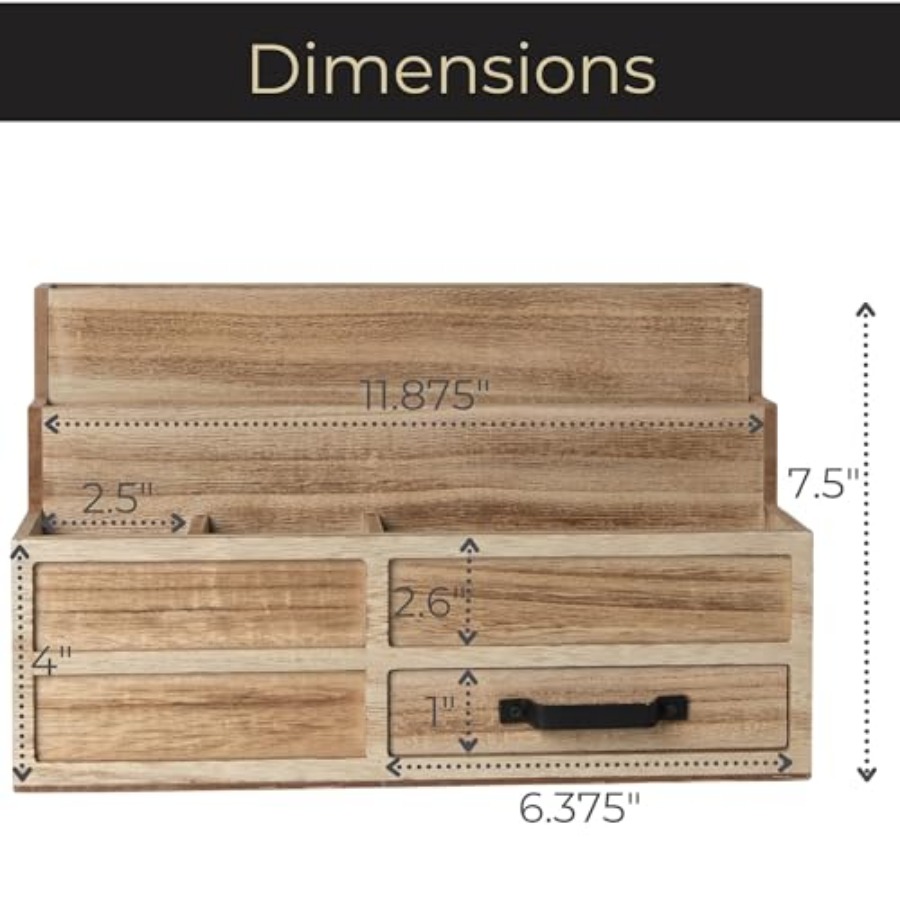 Mail Organizer with Drawer and - Desktop Organizer Bamboo avaliação e preço