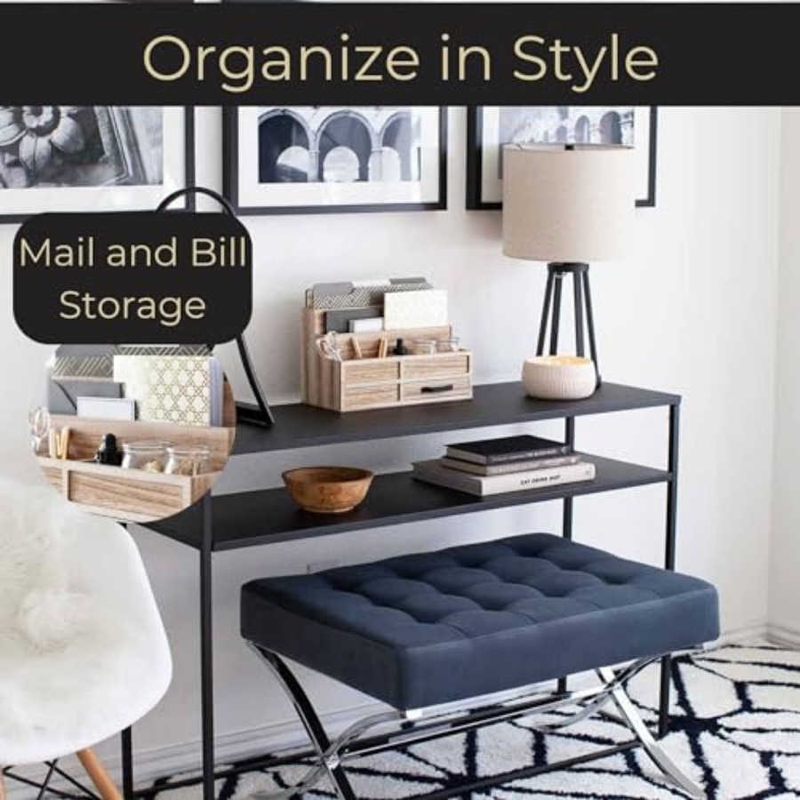Mail Organizer with Drawer and - Desktop Organizer Bamboo avaliação e preço