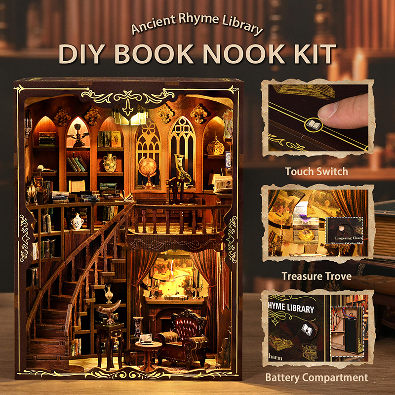 DIY Book Nook Kit - 3D Wooden  - Home Office Library avaliação e preço