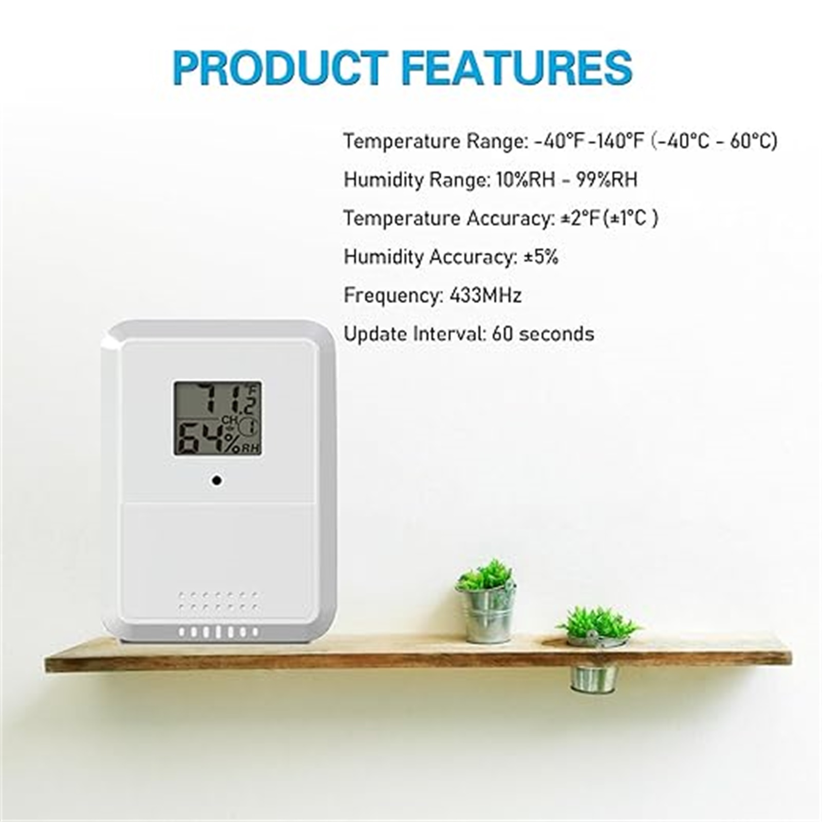 Wireless Thermometer Hygromete - Home Office Google avaliação e preço