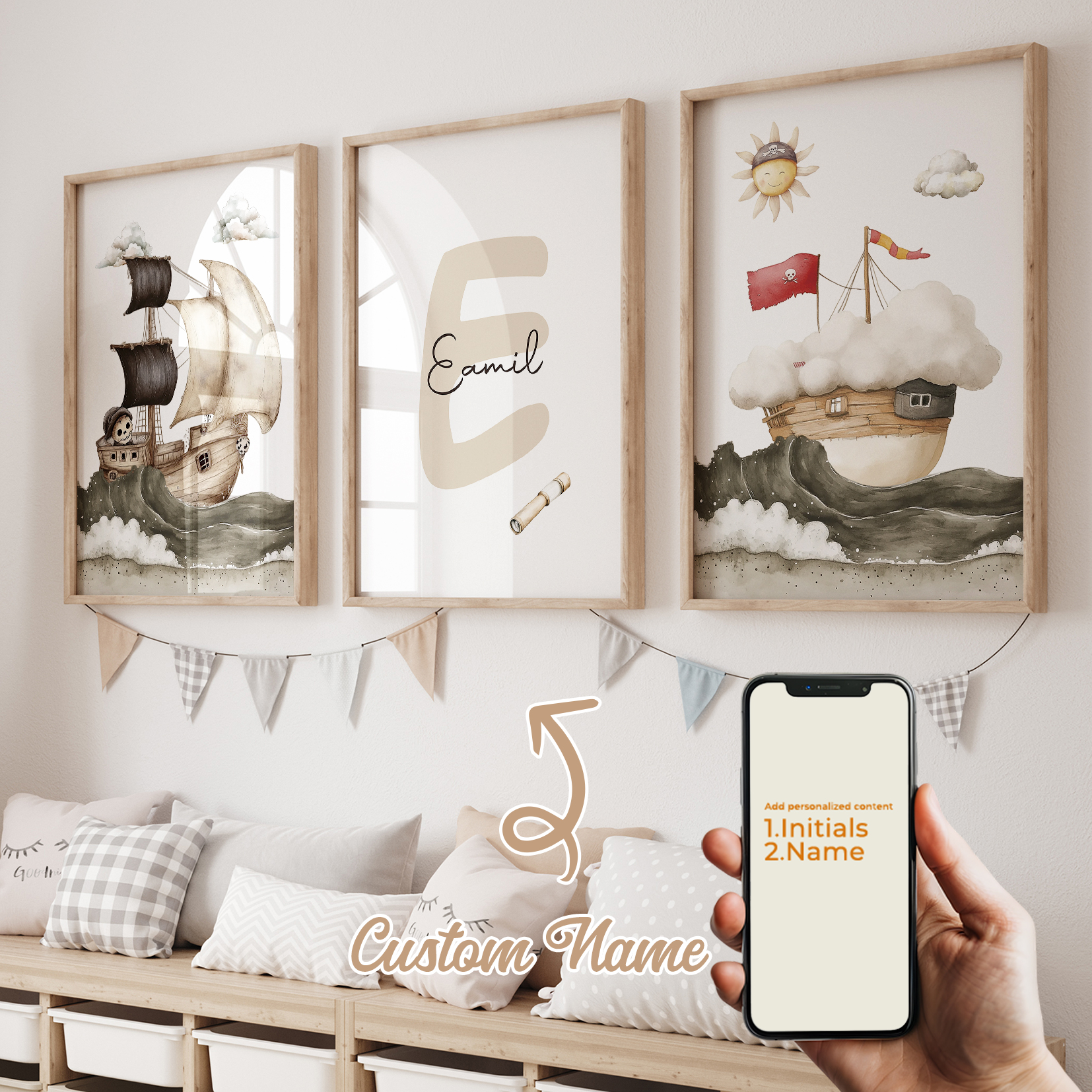 3pcs Personalized Custom Name  - Home Office Art avaliação e preço
