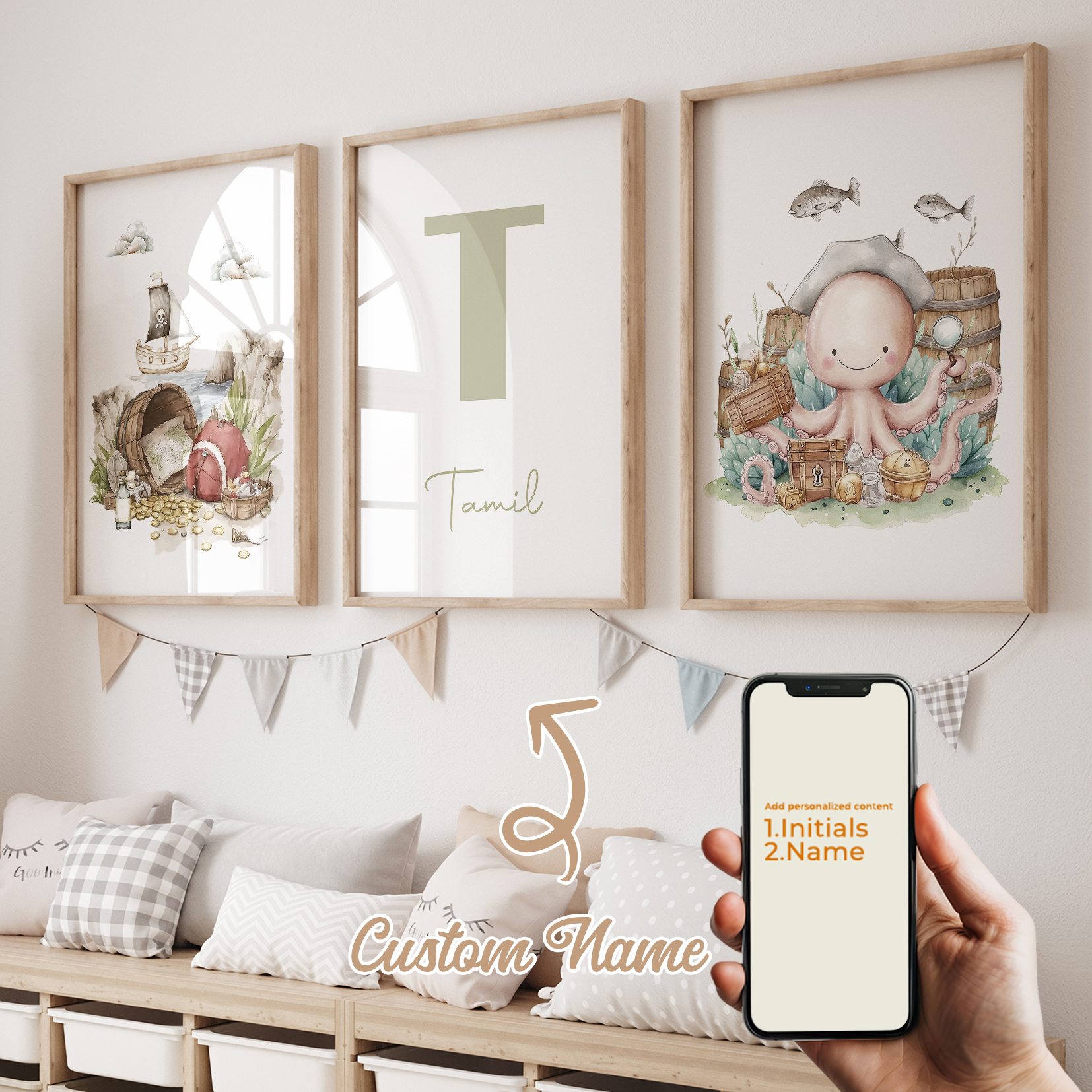 3pcs Personalized Custom Name  - Home Office Art avaliação e preço