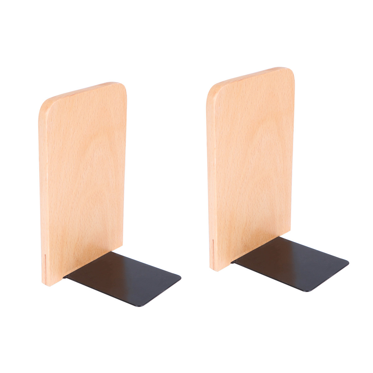 2Pcs Wooden Bookends Modern Si - Home Office Library avaliação e preço