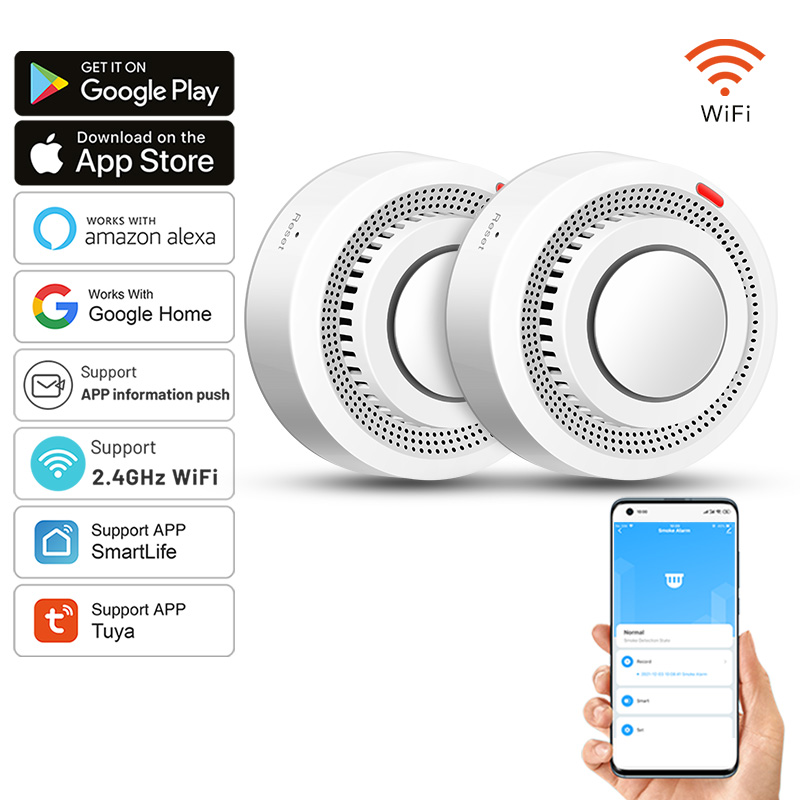 2 Pack Tuya Smart WiFi Smoke D - Home Office Google avaliação e preço