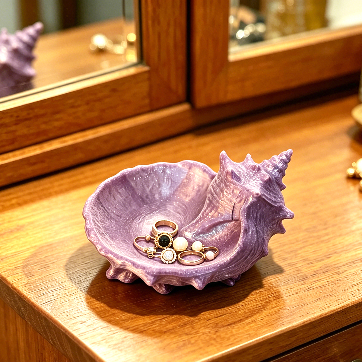 Pearlescent Purple Conch-Shape - Home Office Desk Ideas avaliação e preço