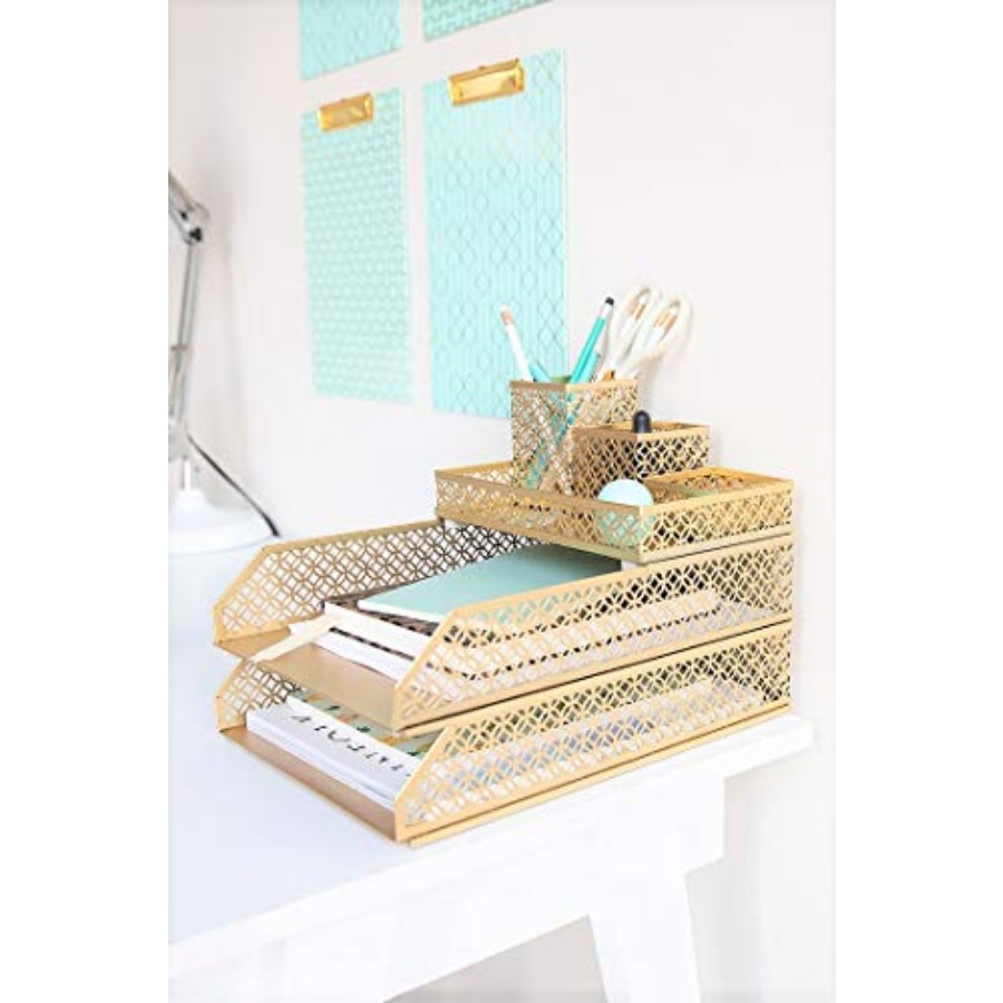 Desk Organizer Set for Women 6 - Desktop Organizer Bamboo avaliação e preço