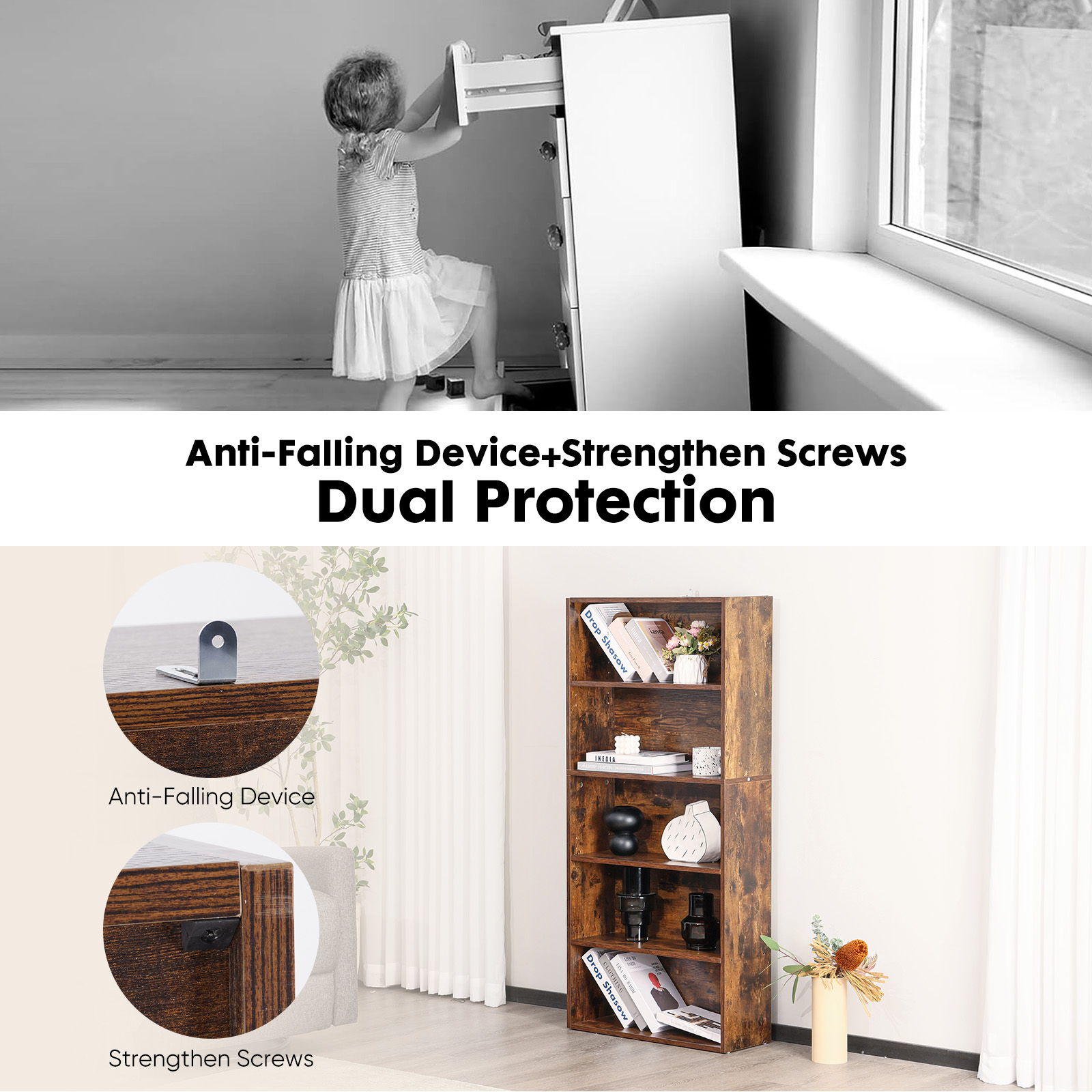 Industrial 5 Shelf Bookcase -  - Home Office Bookshelves avaliação e preço