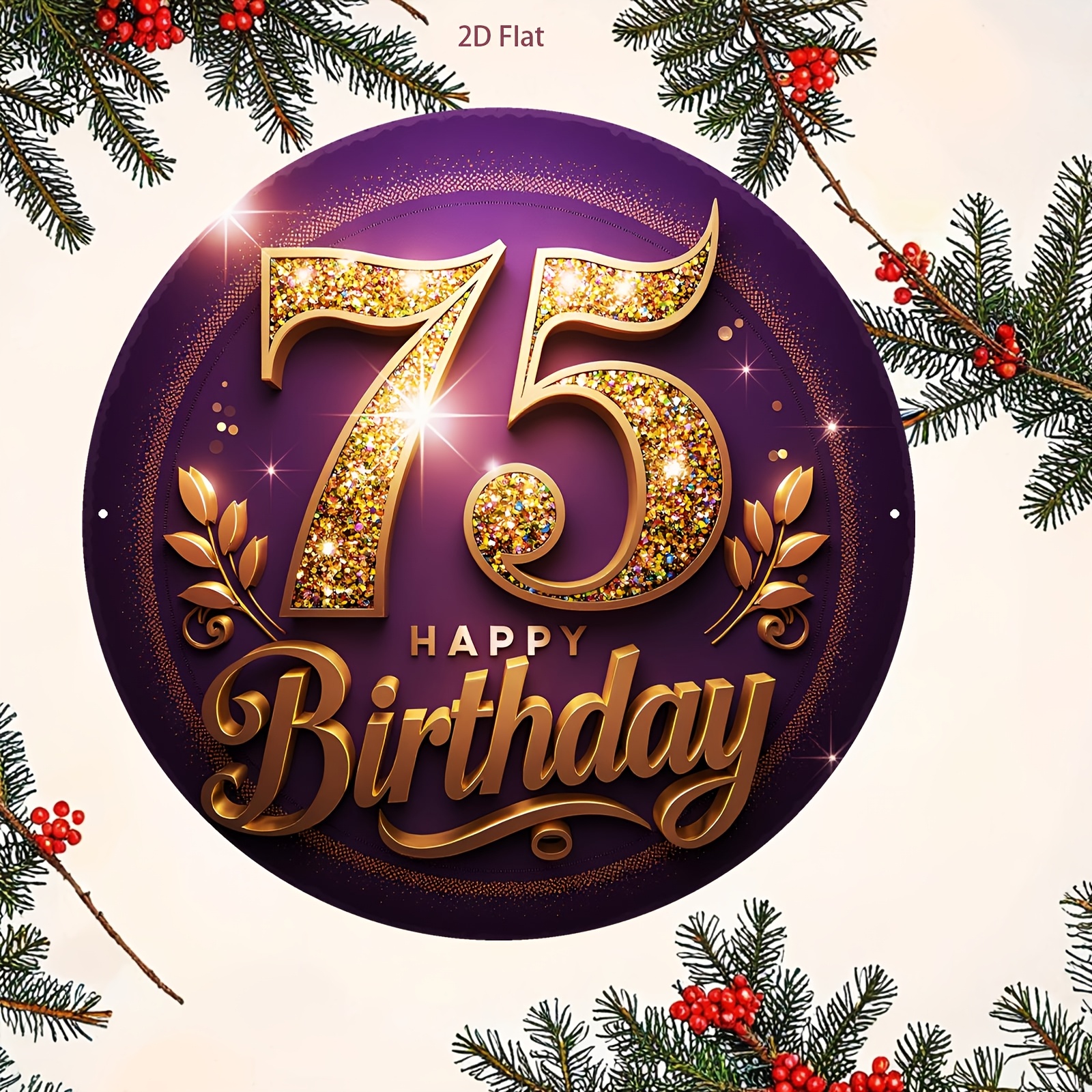 2D Flat, 1pc 75th Birthday Num - Home Office Number avaliação e preço