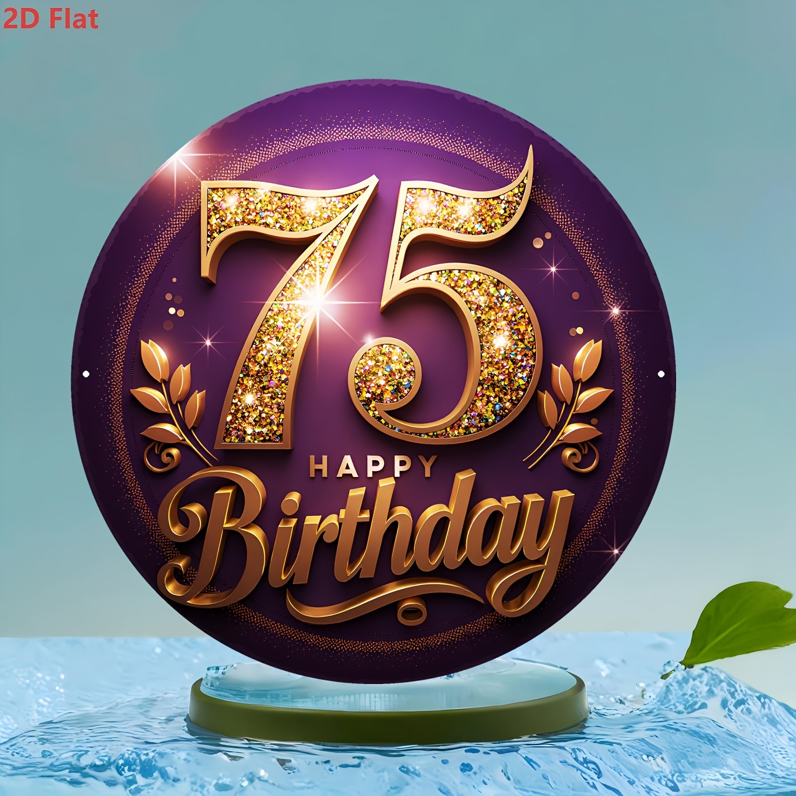2D Flat, 1pc 75th Birthday Num - Home Office Number avaliação e preço
