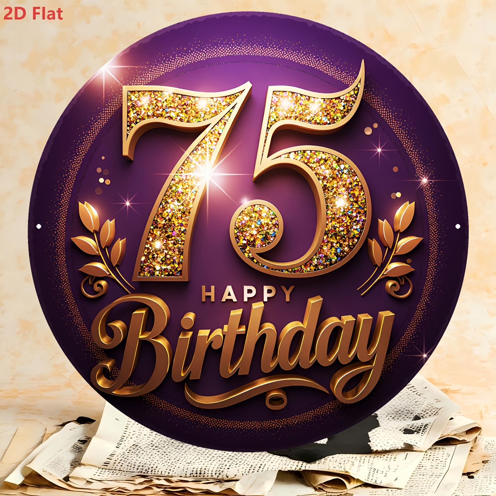 2D Flat, 1pc 75th Birthday Num - Home Office Number avaliação e preço