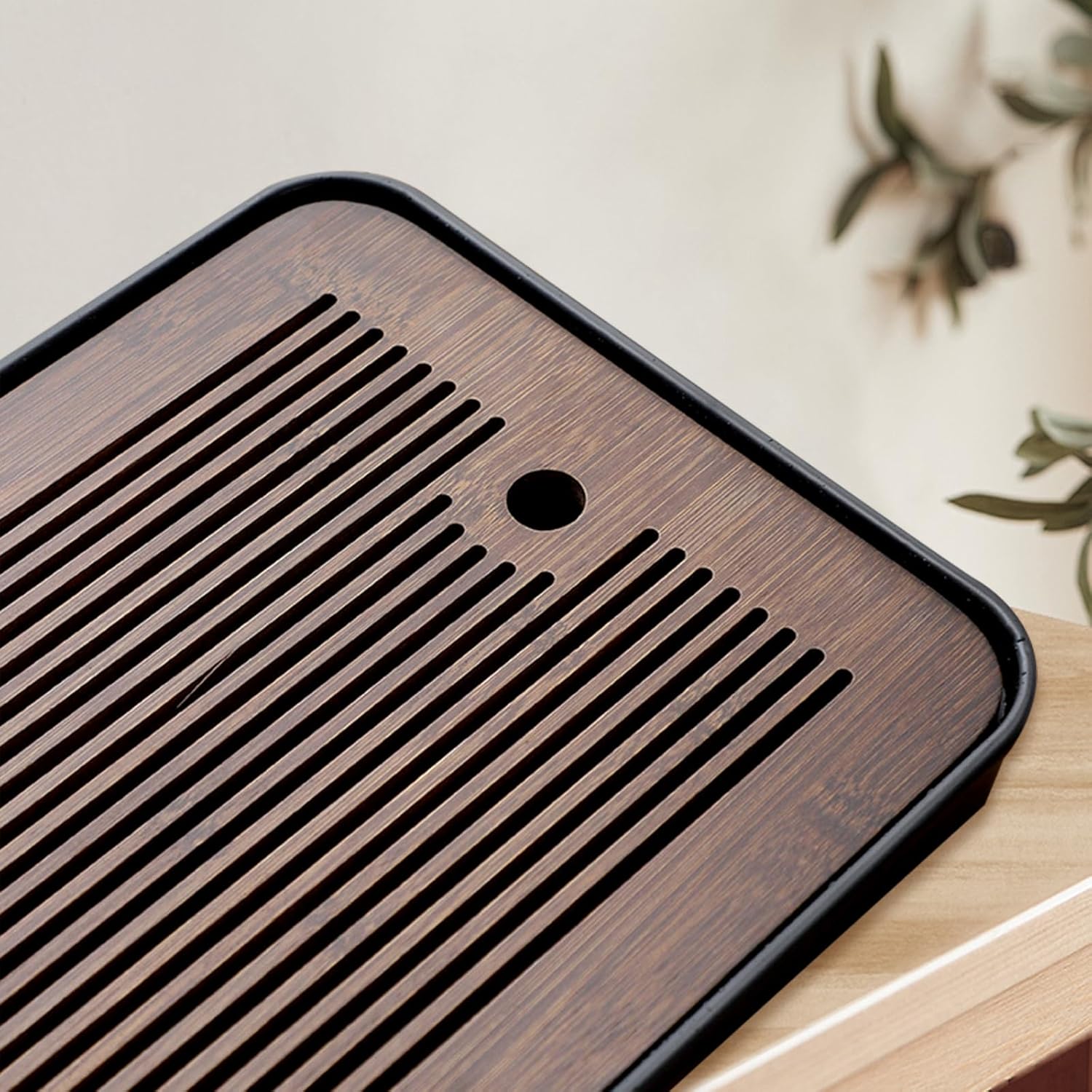 Natural Bamboo Tea Tray with H - Desktop Organizer Bamboo avaliação e preço
