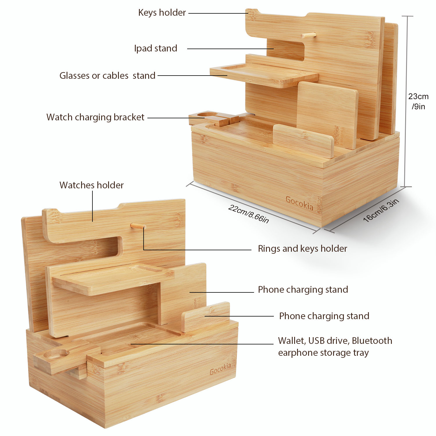 Desktop Bamboo Storage Organiz - Desktop Organizer Bamboo avaliação e preço