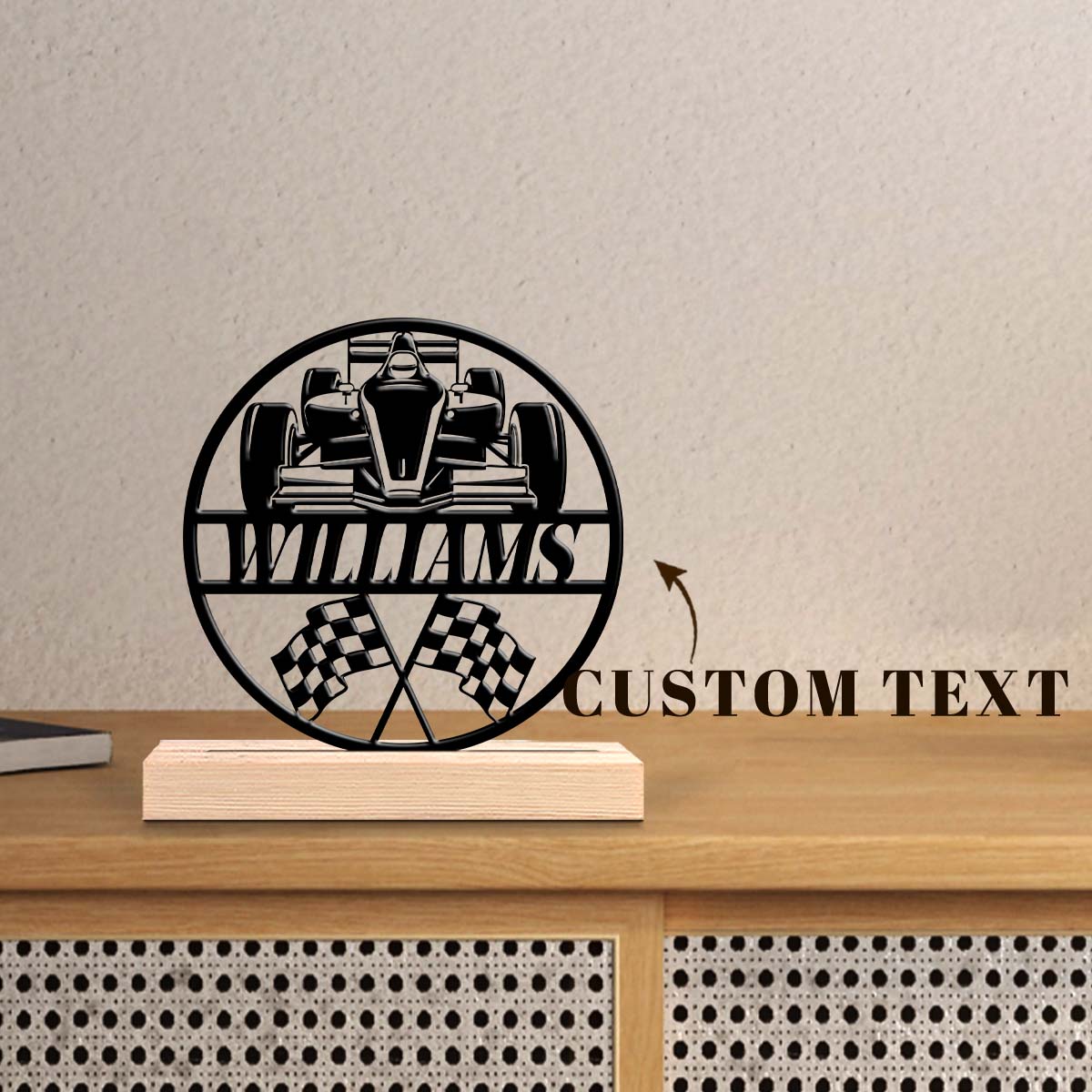 1Pc Csutom Name F1 Race Car Fl - Home Office Art avaliação e preço