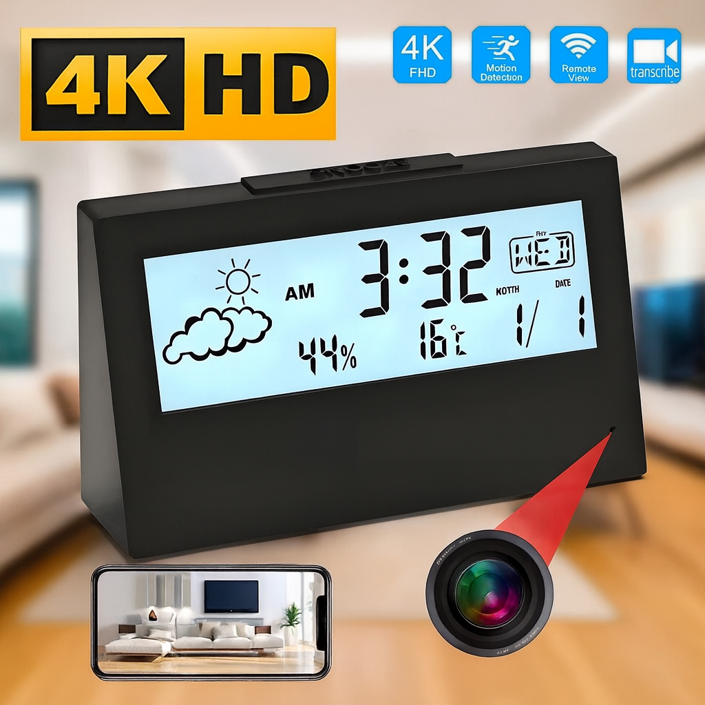 4K WiFi Clock Camera with Moti - Home Office With View avaliação e preço