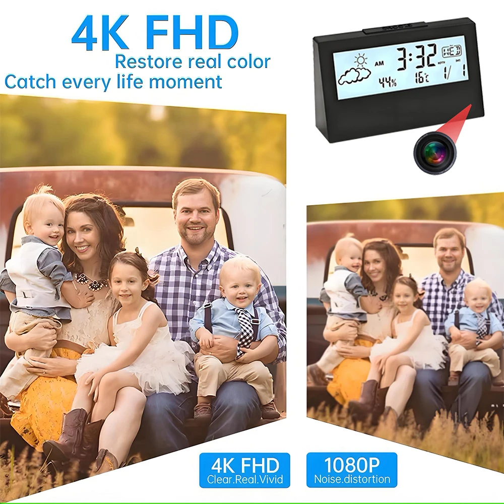 4K WiFi Clock Camera with Moti - Home Office With View avaliação e preço