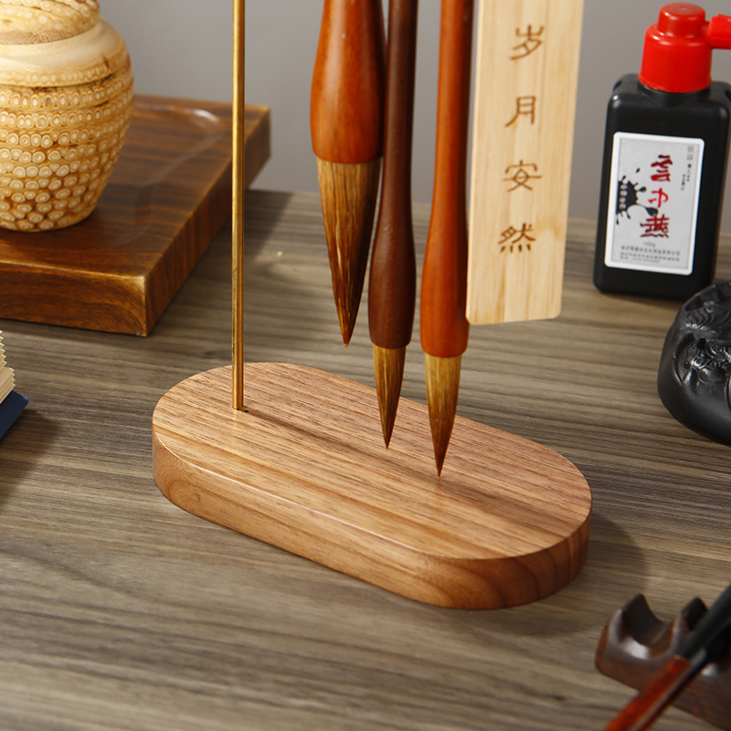 Brass Chinese Brush Pen Holder - Desktop Organizer Bamboo avaliação e preço