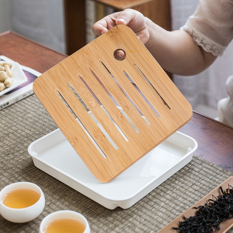 Bamboo Tea Tray Mini Bamboo Ch - Desktop Organizer Bamboo avaliação e preço