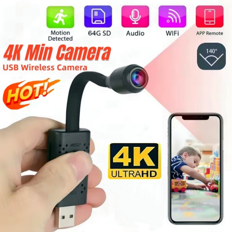 4K Mini USB WiFi Camera Portab - Home Office With View avaliação e preço